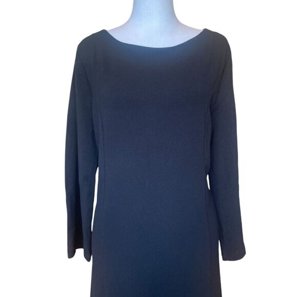Boden Jersey Shift Dress Circle Applique Midi Length Womens Size 14 In Black - Picture 5 of 11